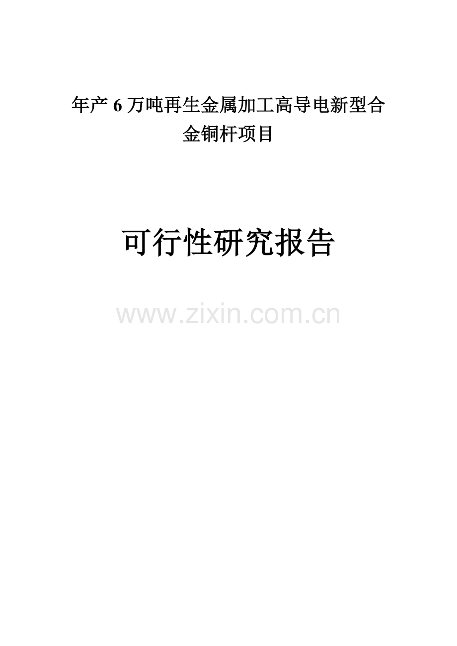 再生金属加工高导电新型合金铜杆项目可行性研究报告.doc_第1页