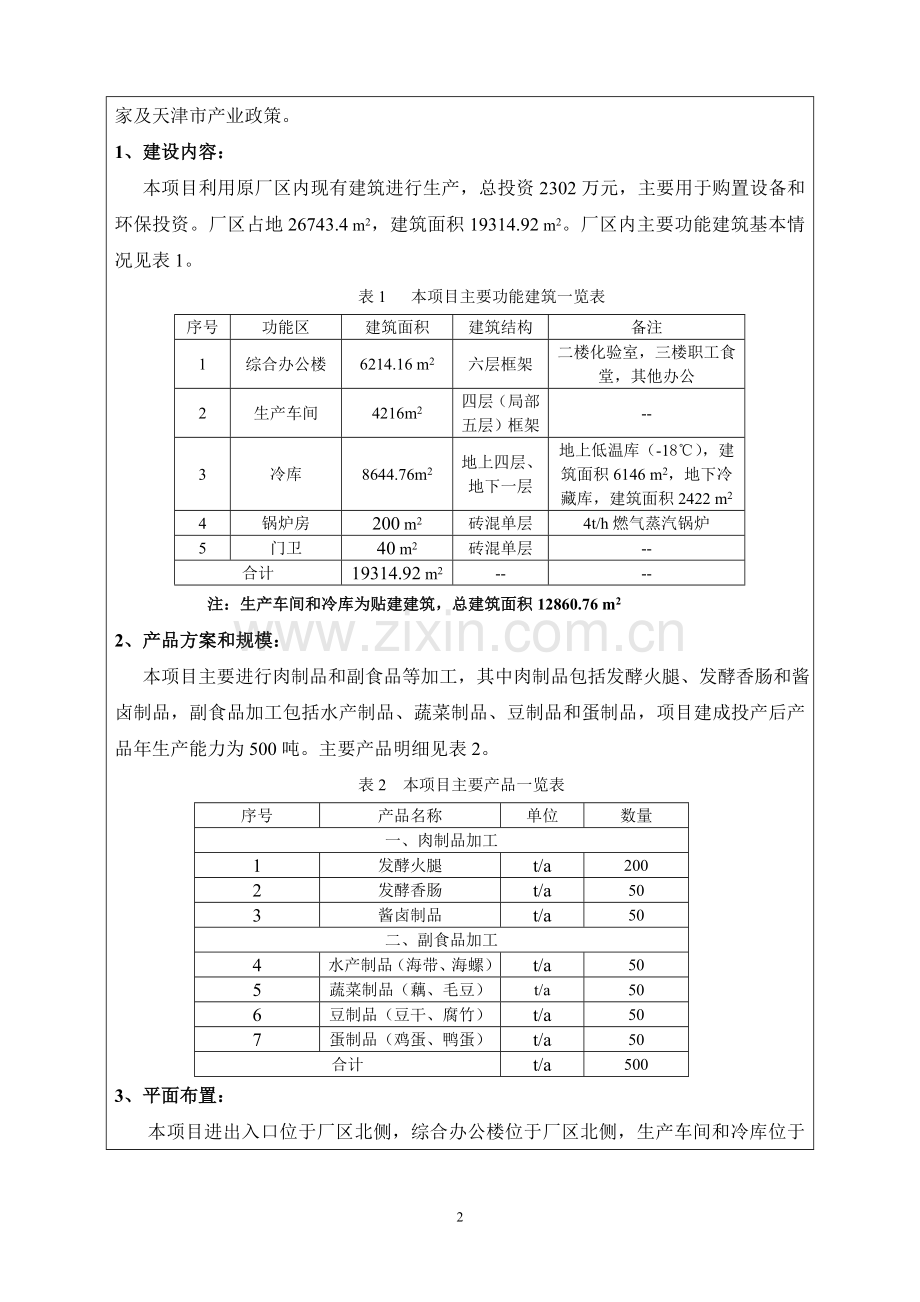 年加工300吨肉制品、200吨副食品项目环境评估报告.doc_第3页