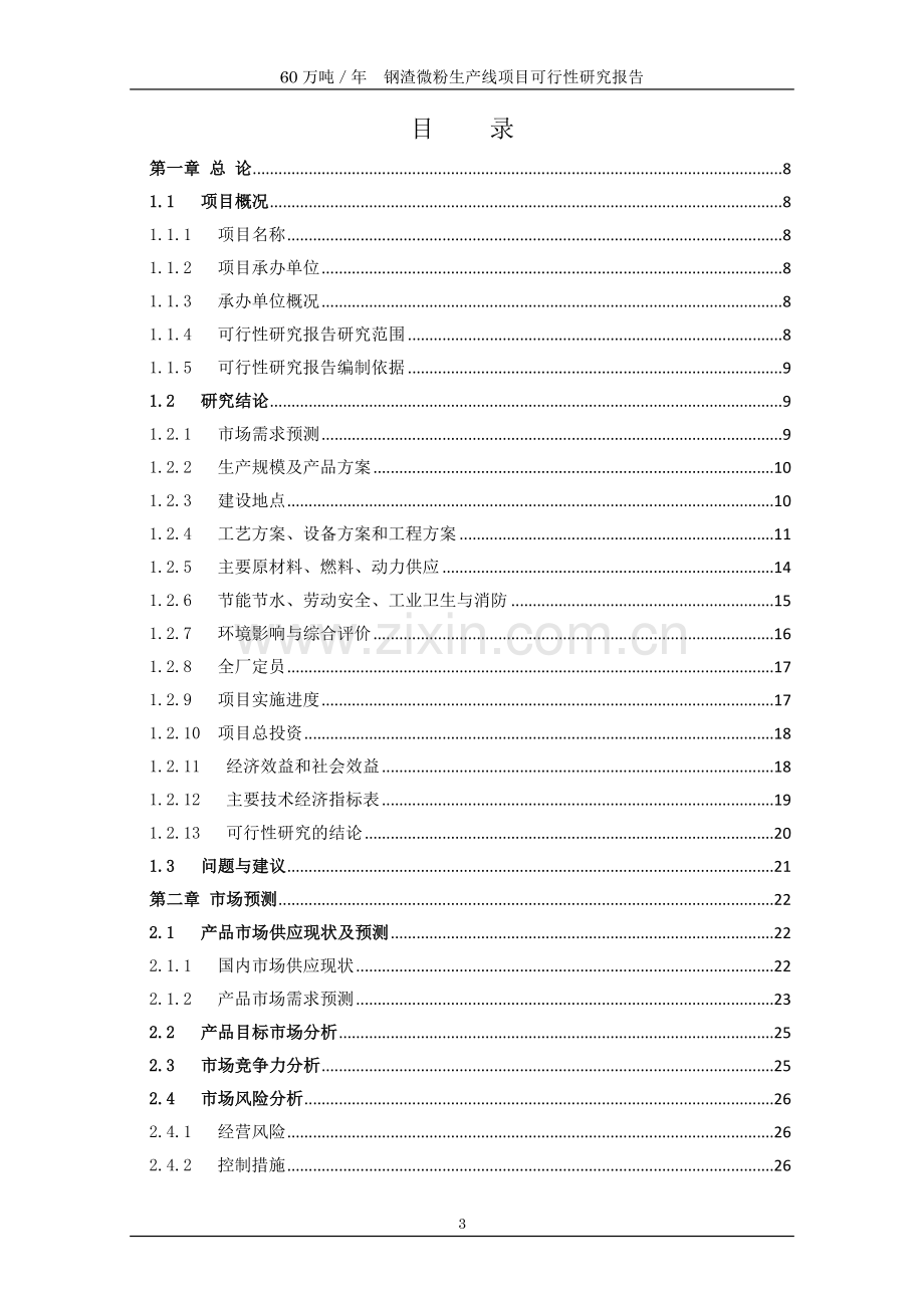 60万吨年钢渣微粉生产线项目可行性研究报告.doc_第3页