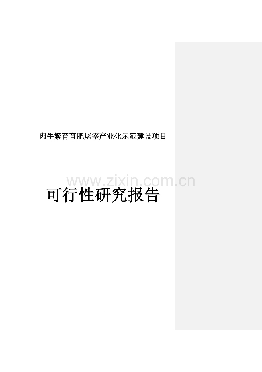 肉牛繁育育肥屠宰产业化示范建设项目可行性策划书.doc_第1页