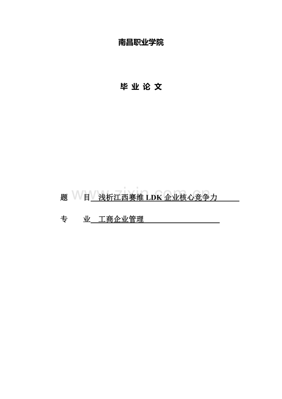 浅析江西赛维ldk企业核心竞争力—毕业设计.doc_第1页