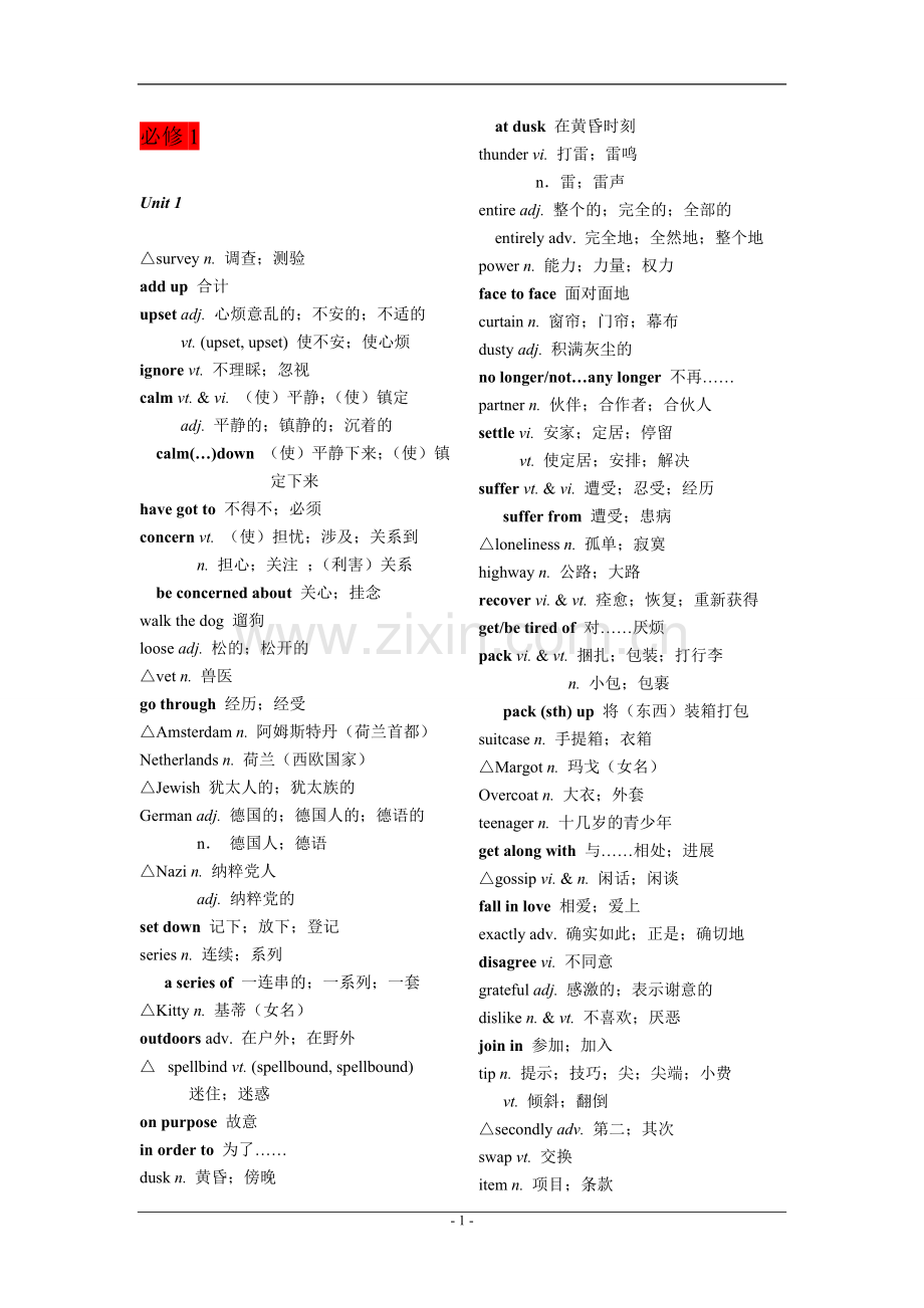 人教版高中英语全部单词.doc_第1页