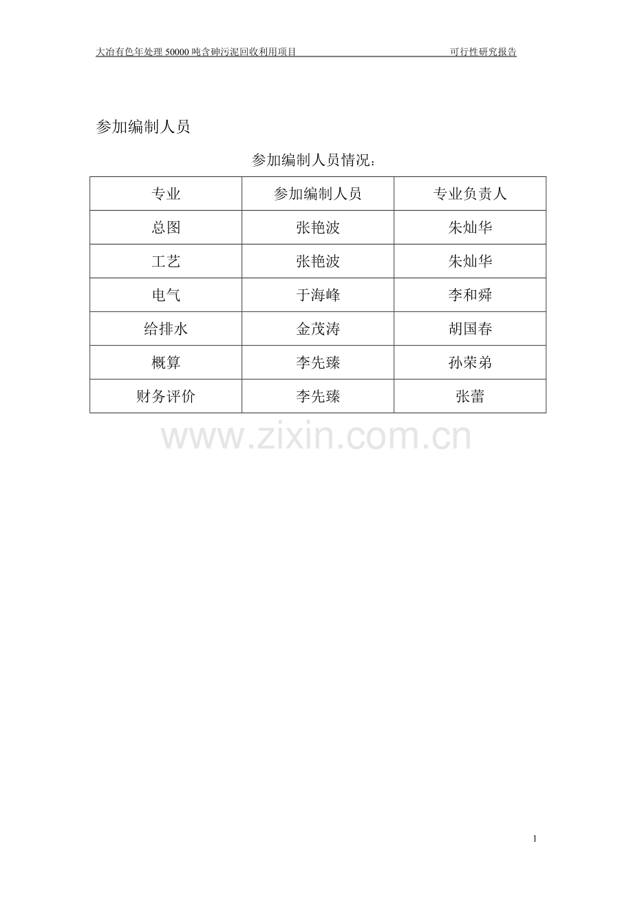 大冶有色年处理50000吨含砷污泥回收利用项目可行性研究报告.doc_第2页