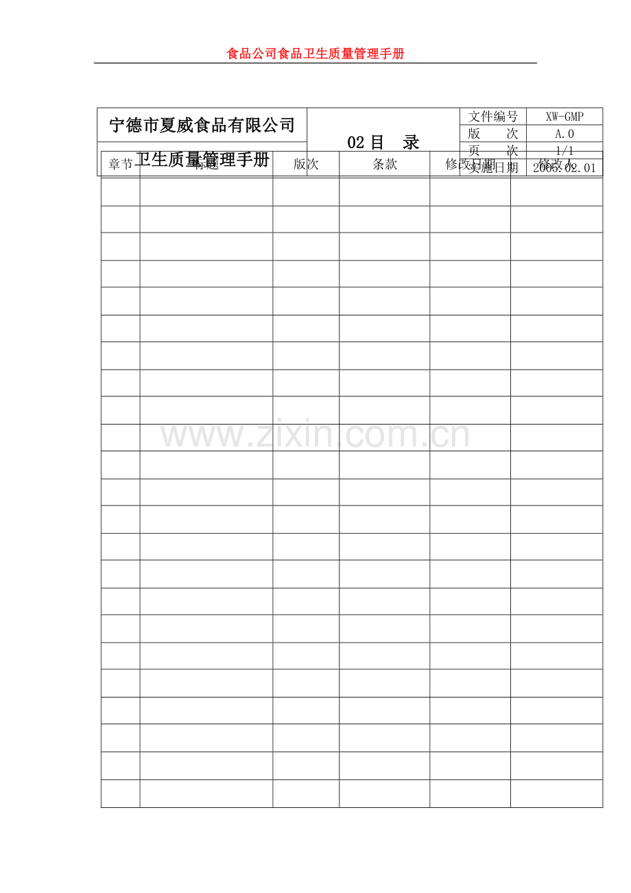 手册-食品公司食品卫生质量管理手册-全册.doc_第2页