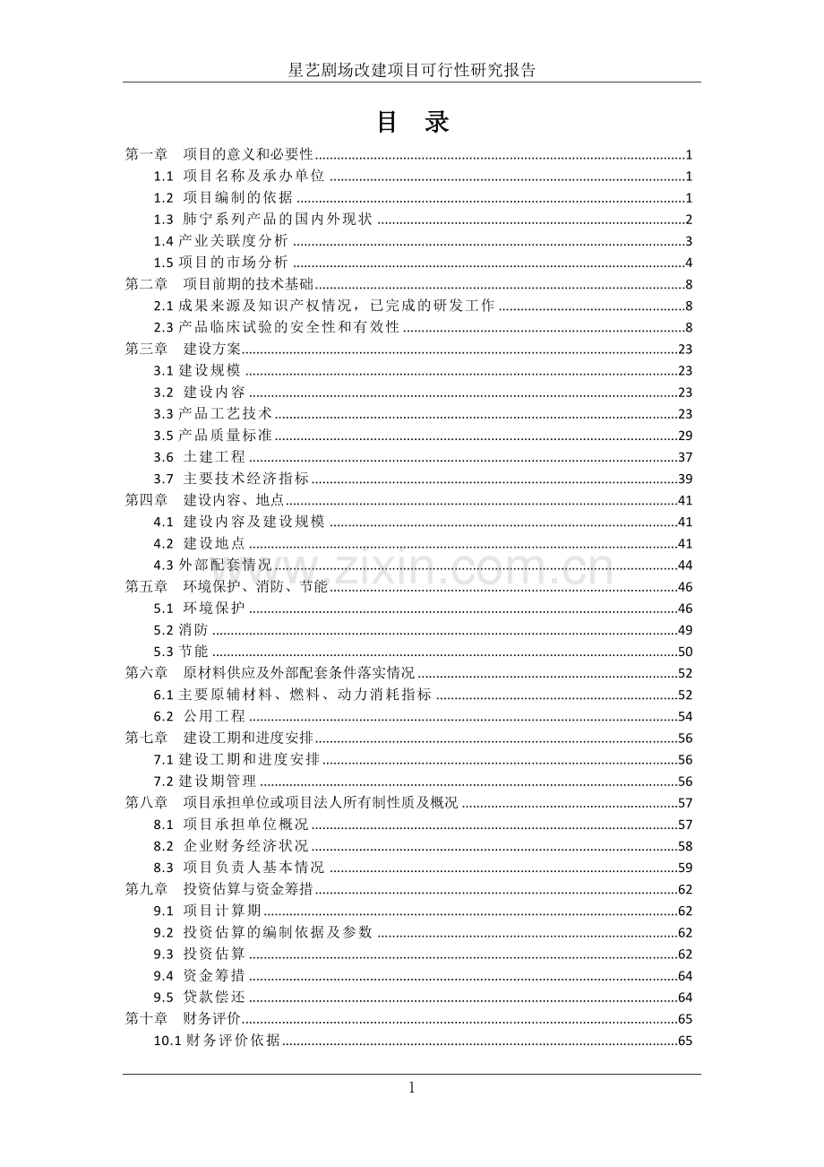 星艺剧场改建项目可行性论证报告.doc_第1页