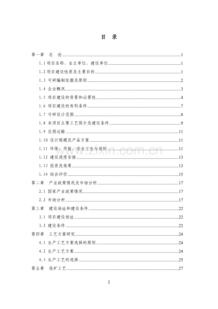 锌业有限公司废水、废气治理技改项目可行性研究报告.doc_第1页