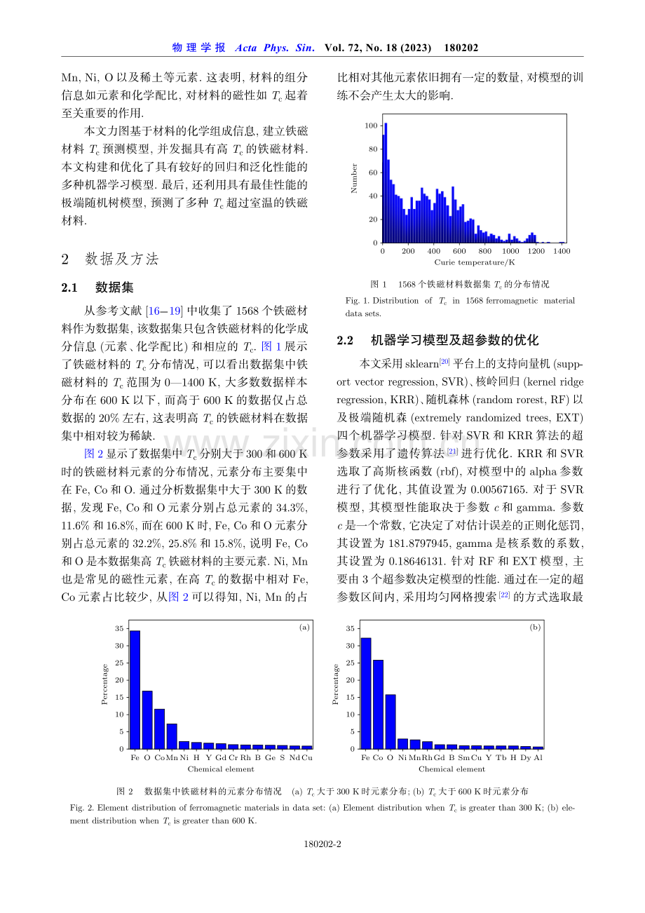 基于材料组分信息的高居里温度铁磁材料预测.pdf_第2页