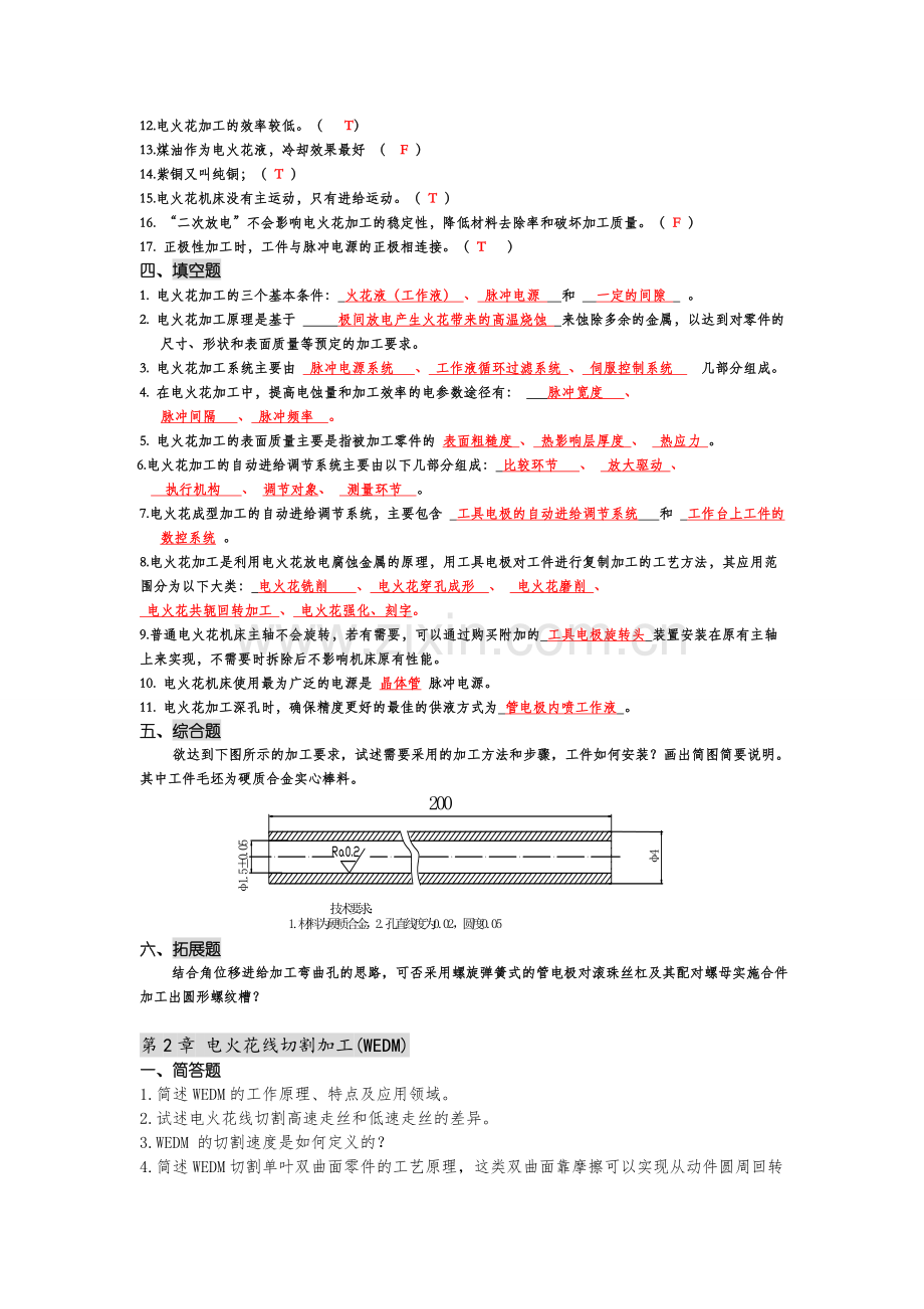 特种加工技术习题集附答案.doc_第2页