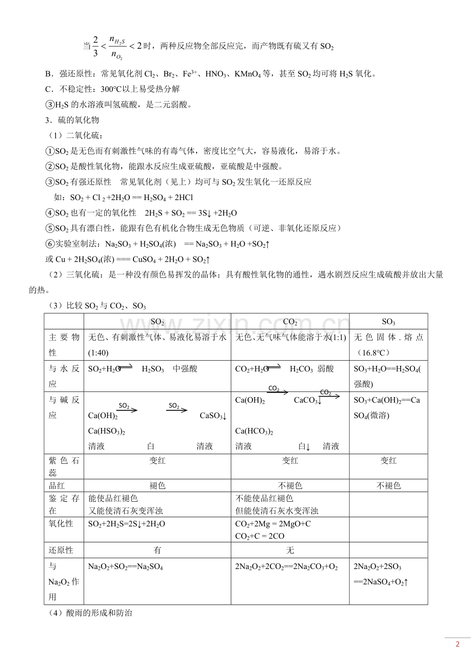 硫及其硫的化合物---讲义.doc_第2页