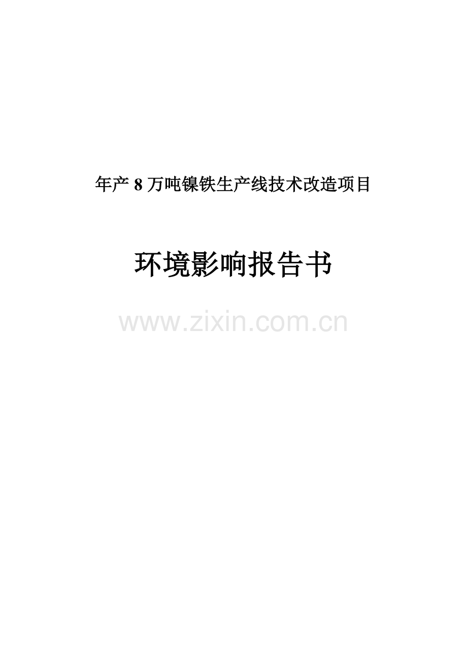 建德市新安江镍合金有限公司年产8万吨镍铁生产线技术改造项目环境影响报告书.doc_第1页