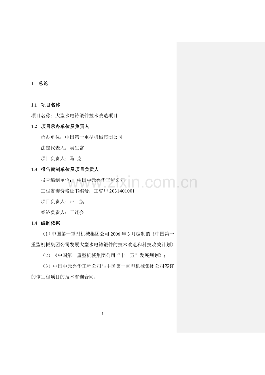 大型水电铸锻件技术改造项目可行性论证报告.doc_第2页