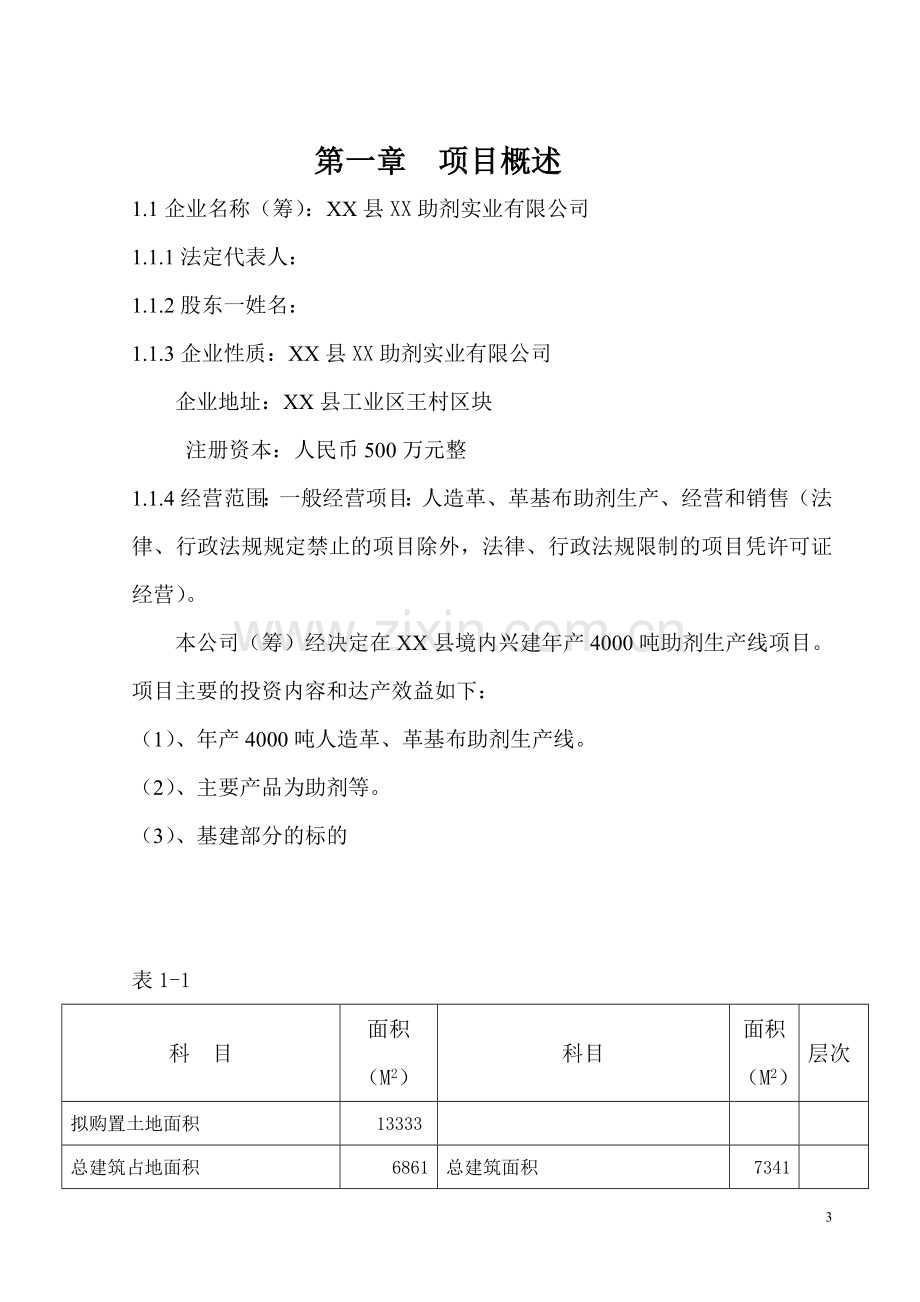 年产4000吨人造革、革基布助剂生产线项目可行性分析研究报告.doc_第3页