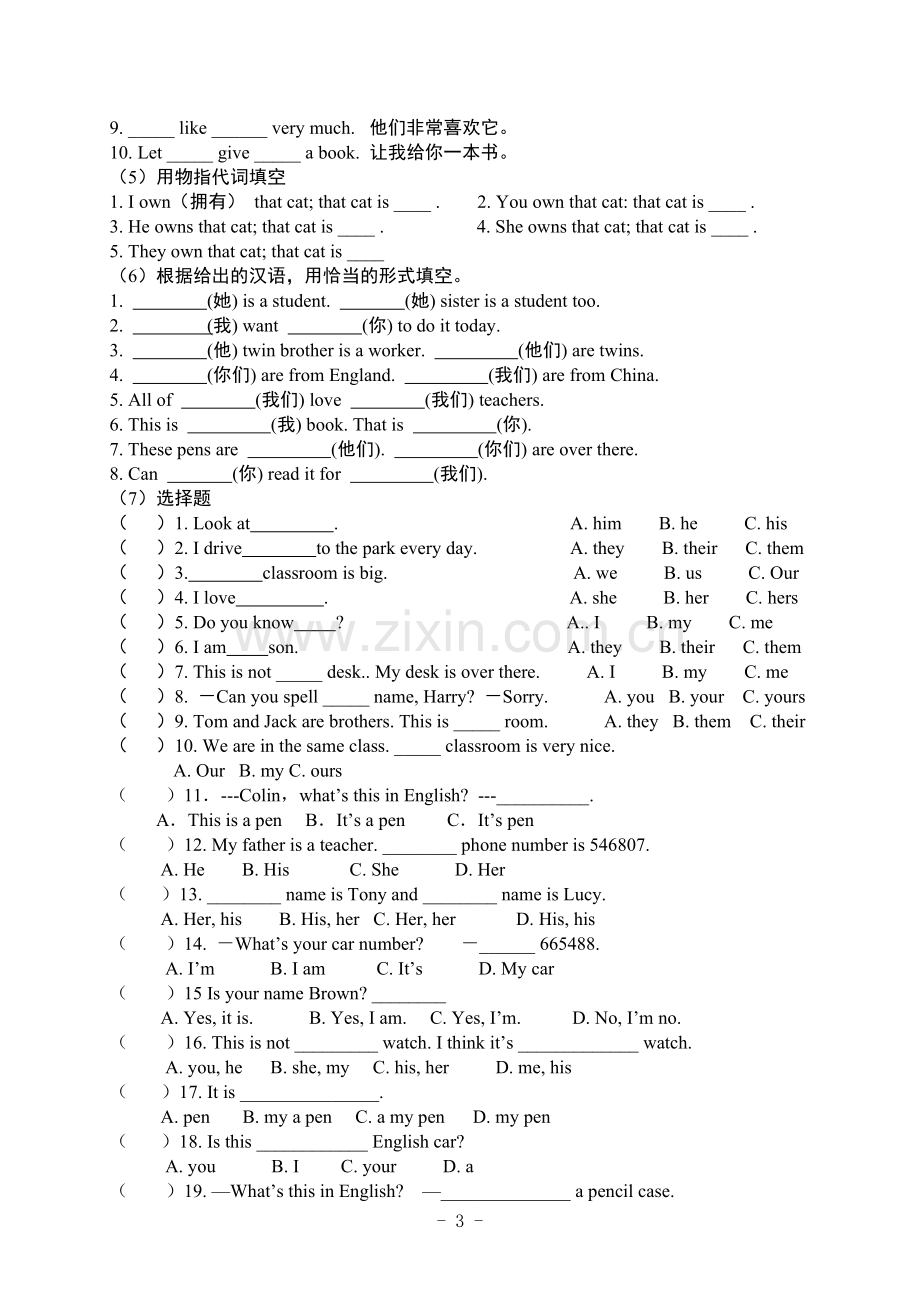 初中英语代词讲解与专项练习.doc_第3页