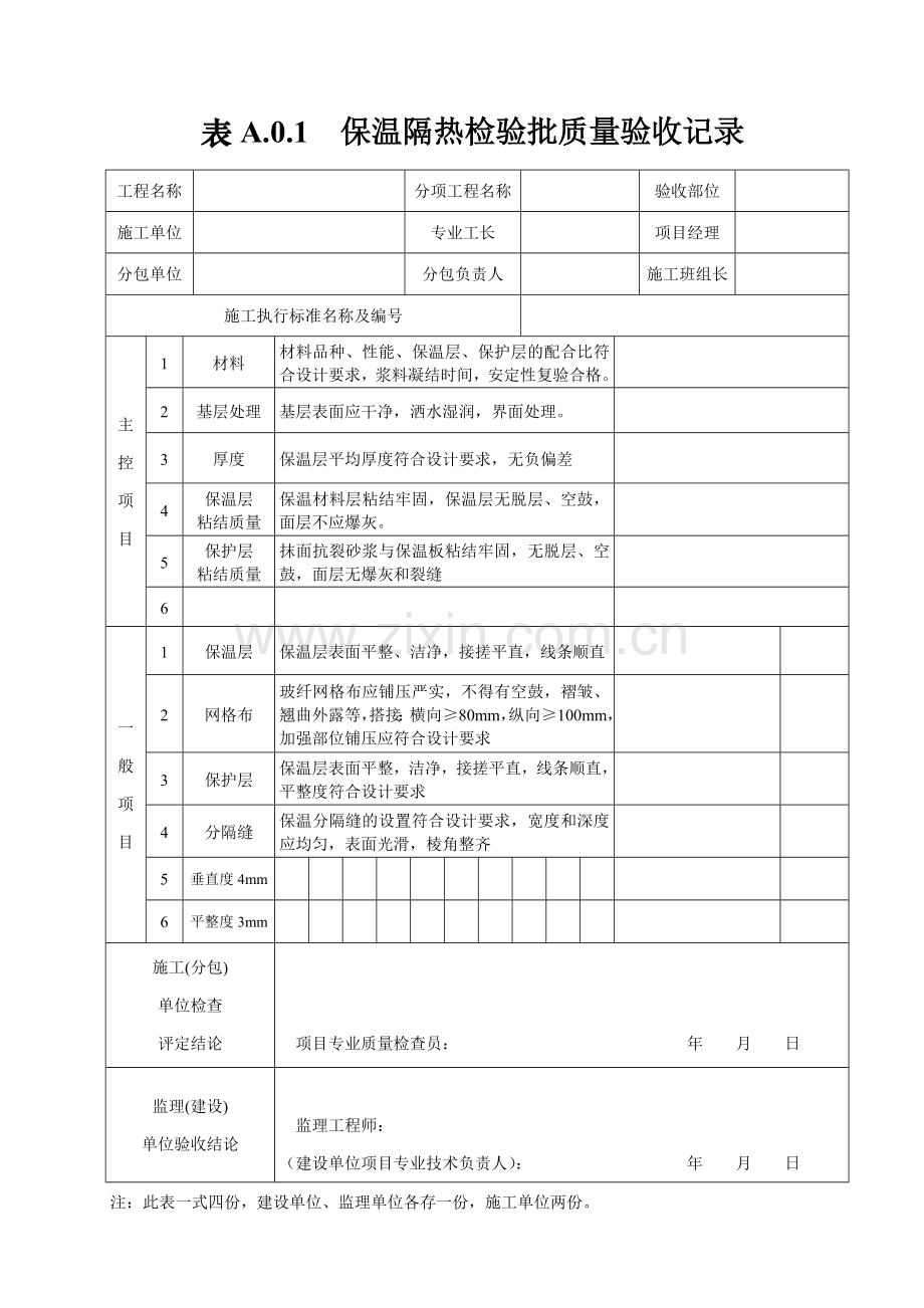 保温隔热检验批质量验收记录.doc_第1页