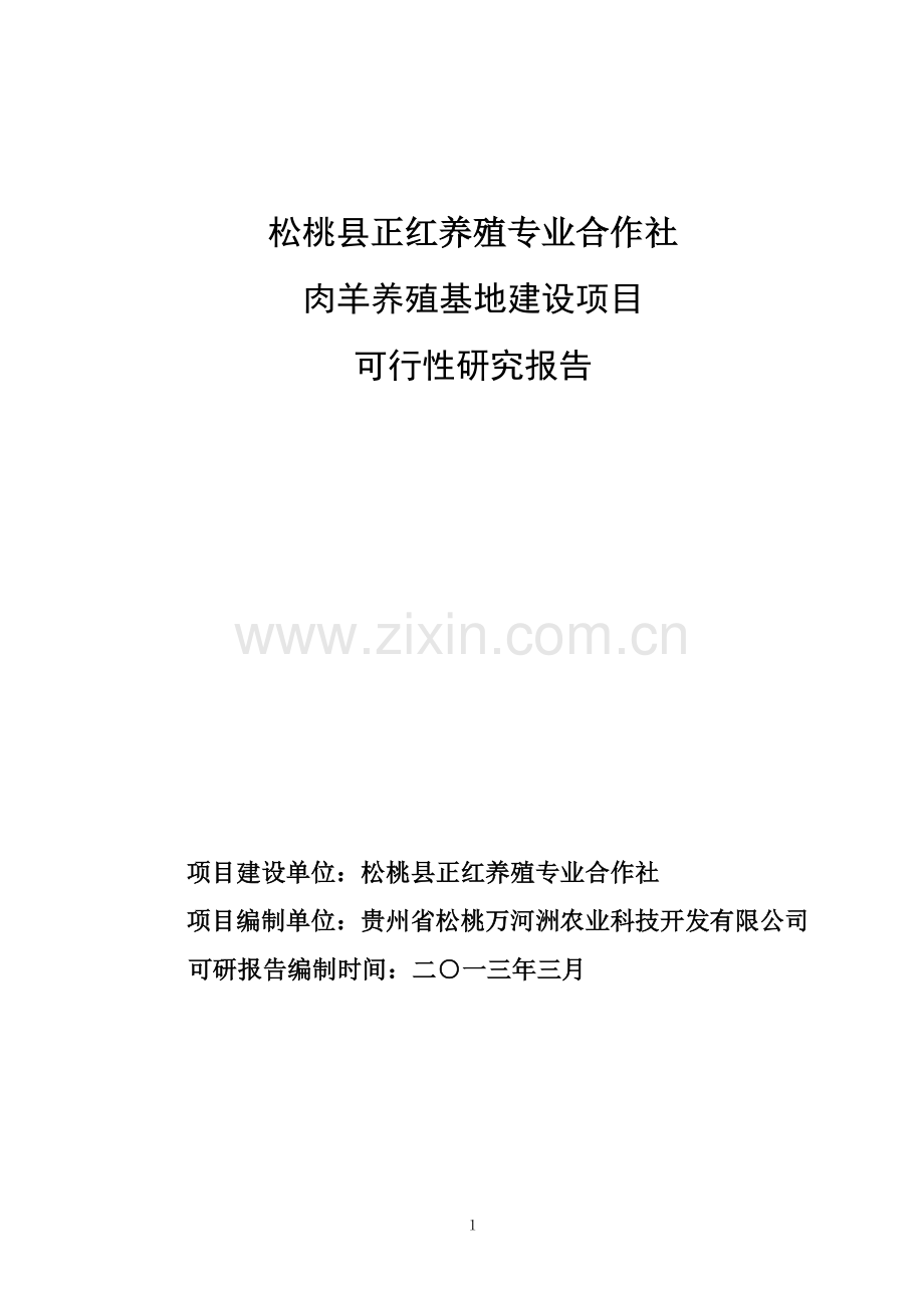 正红肉羊养殖建设可行性分析报告.doc_第1页