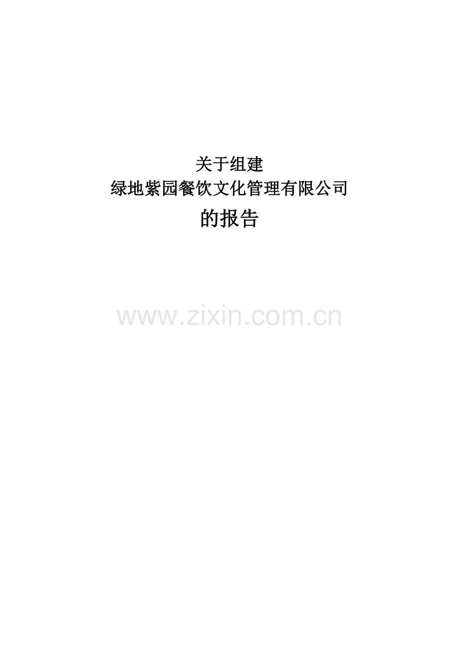 成立餐饮文化管理有限公司建设可研报告书.doc_第1页