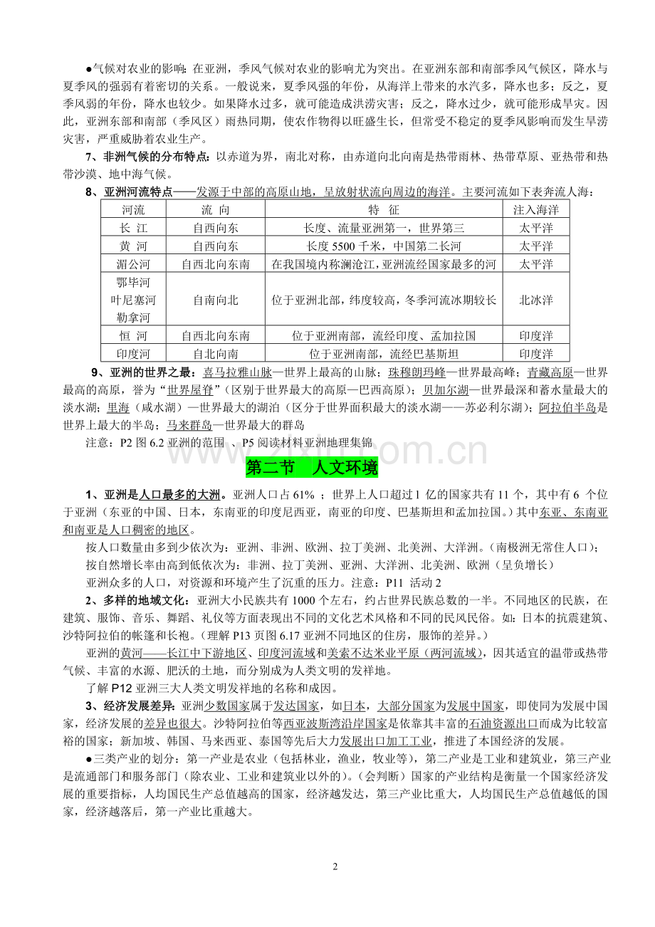 鲁教版六年级地理下册知识点.doc_第2页