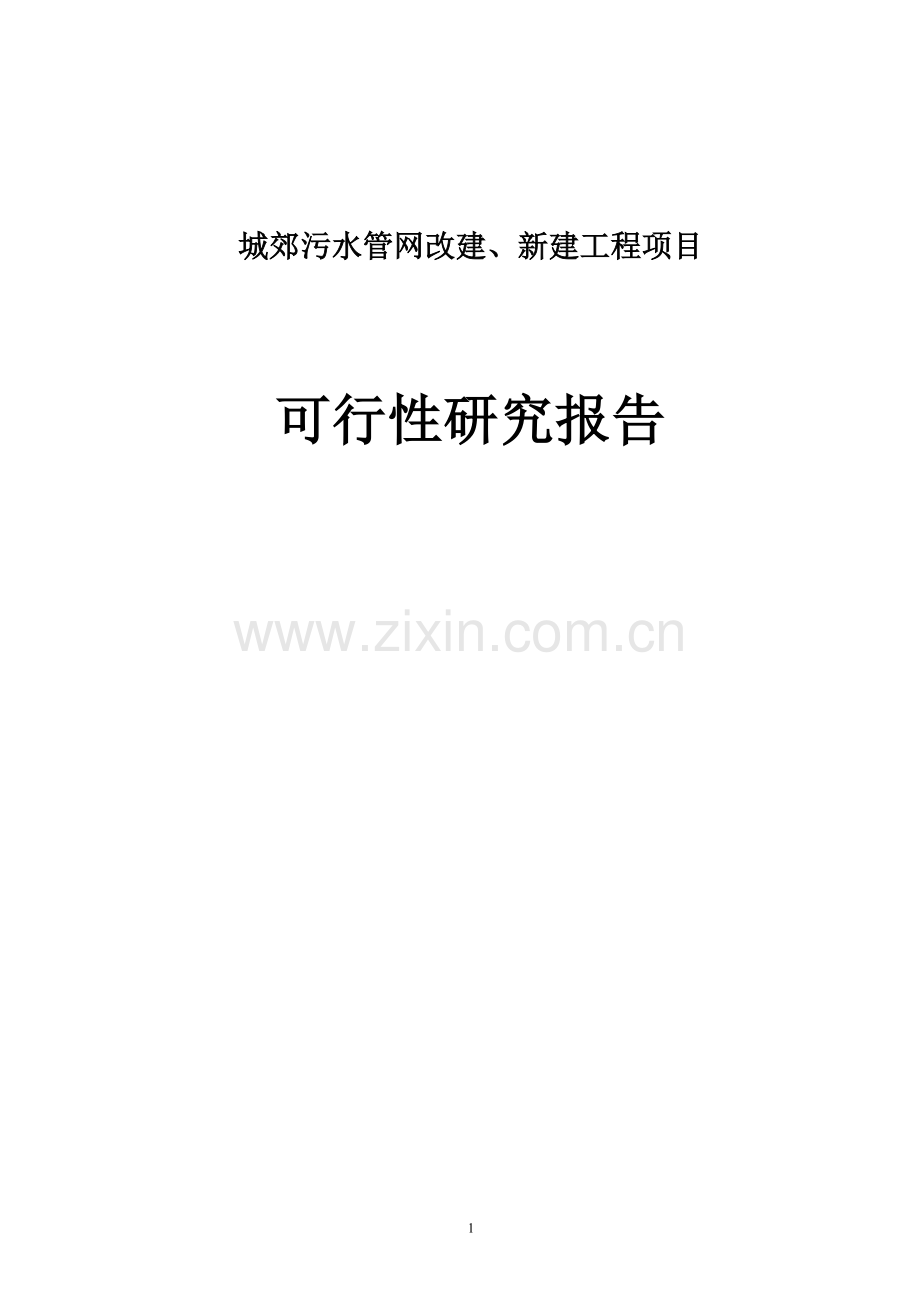 城郊污水管网改建、新建工程项目可行性研究报告.doc_第1页