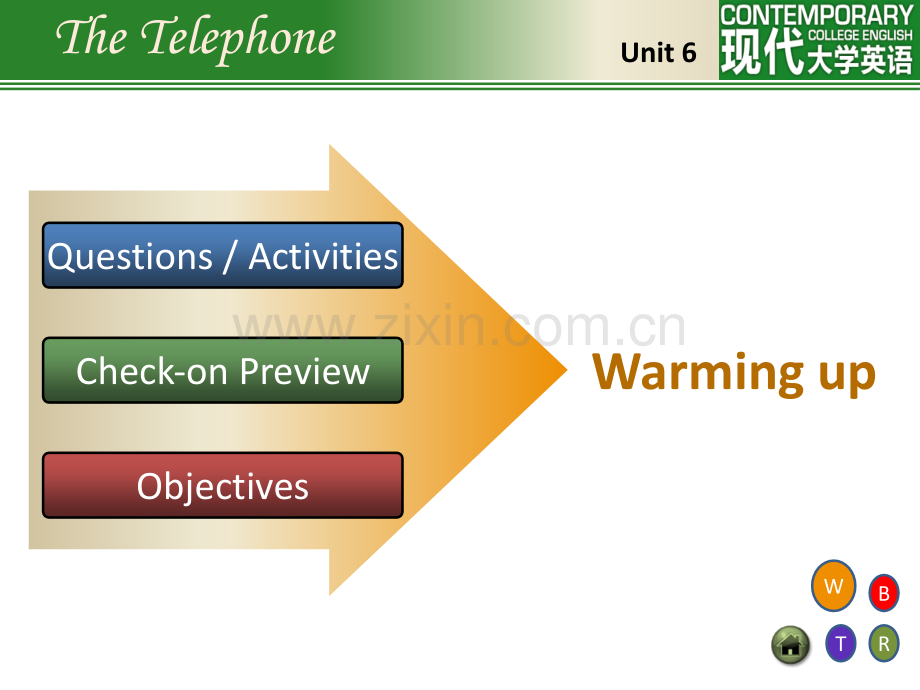 现代大学英语精读4第二版Unit6TheTelephone.ppt_第3页