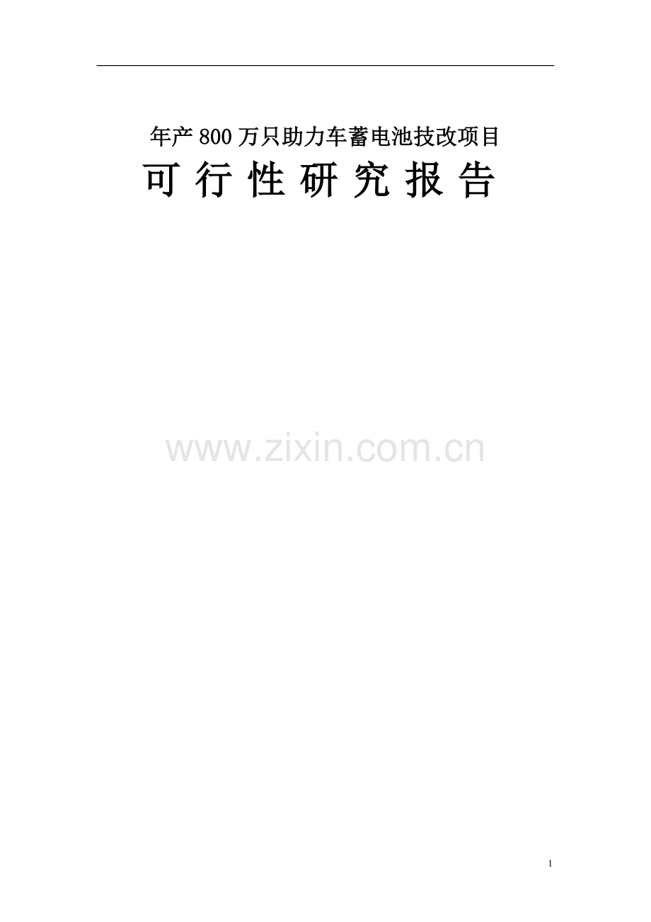 年产800万只电动助力车用铅酸蓄电池可行性论证报告.doc_第1页