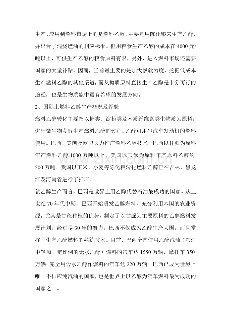 甜高粱茎杆年产10万吨燃料乙醇建设可行性评价评估报告.doc_第2页