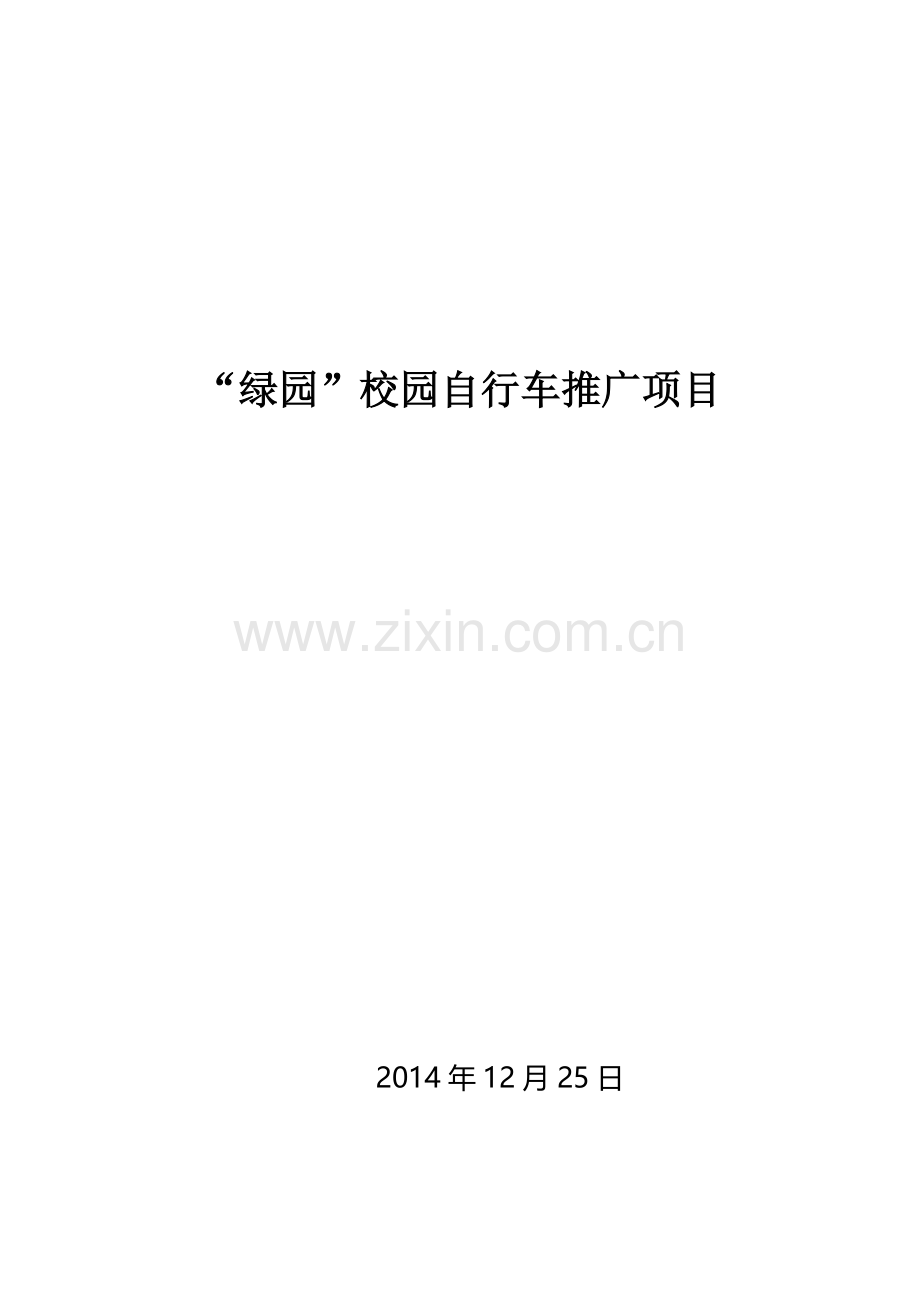 绿园环保自行车租赁项目策划方案大学论文.doc_第1页