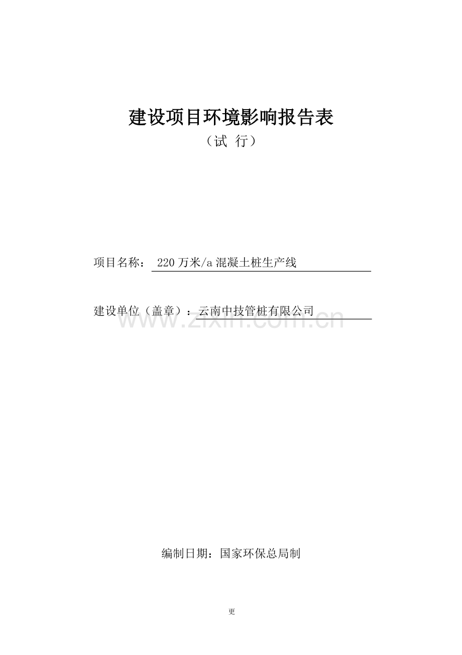 220万米a混凝土桩生产线环境影响评估报告.doc_第1页