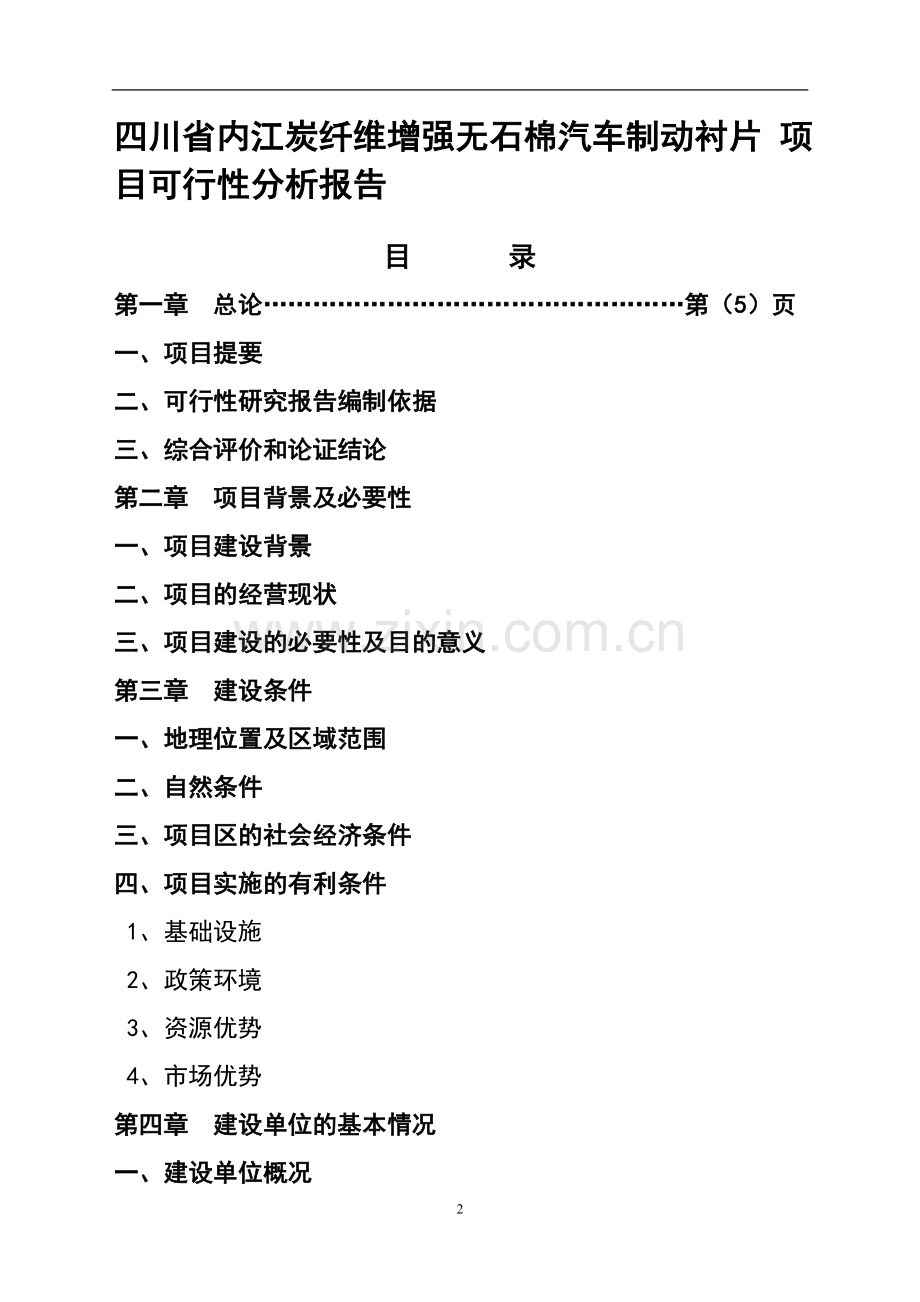 汽车碳纤维刹车衬片项目可行性分析报告.doc_第2页