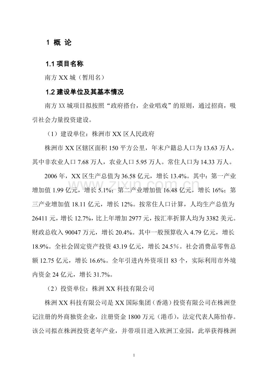 南方某老年生活娱乐设施项目可行性分析报告.doc_第1页