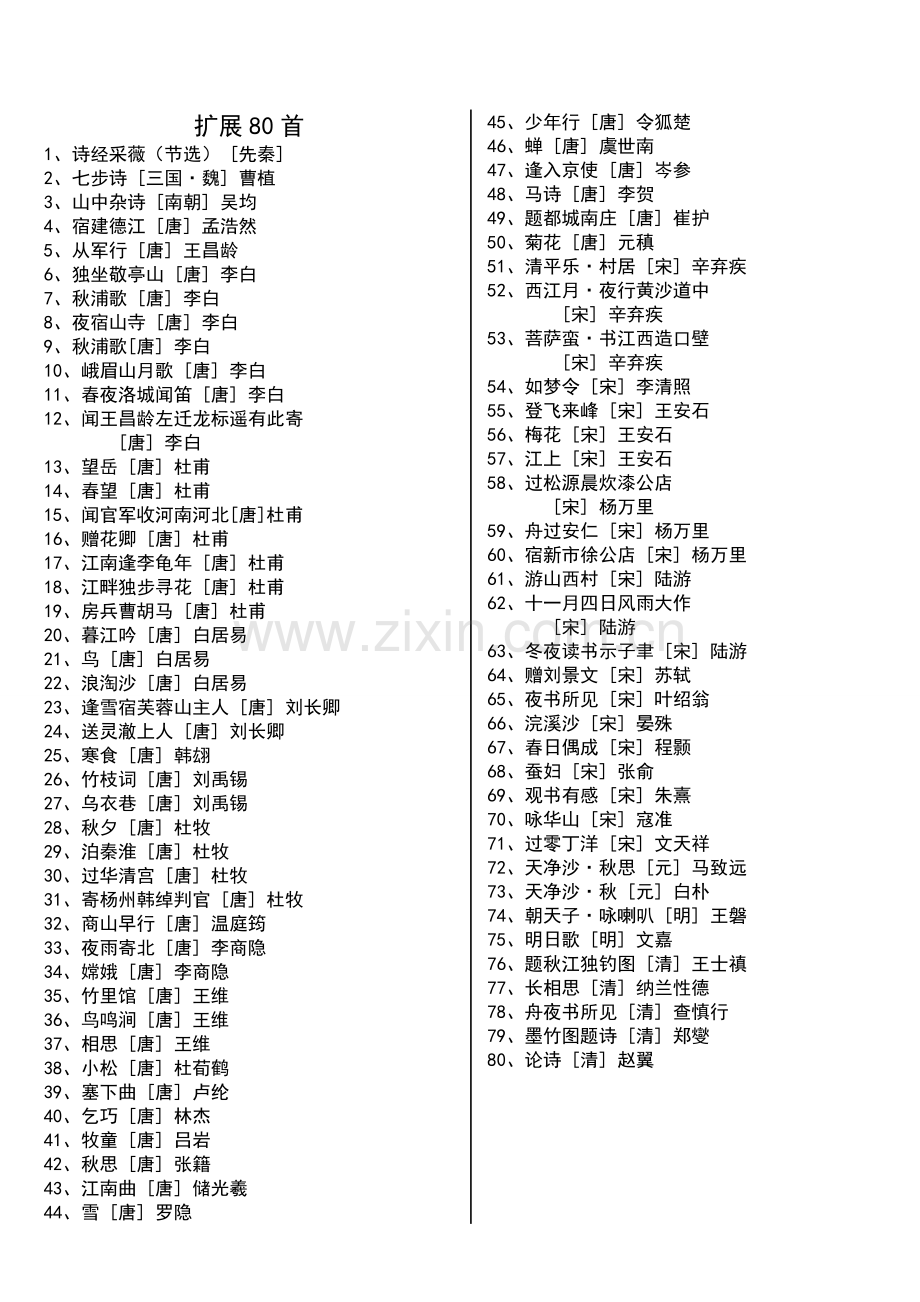 小学生必背古诗75首80首目录).doc_第2页