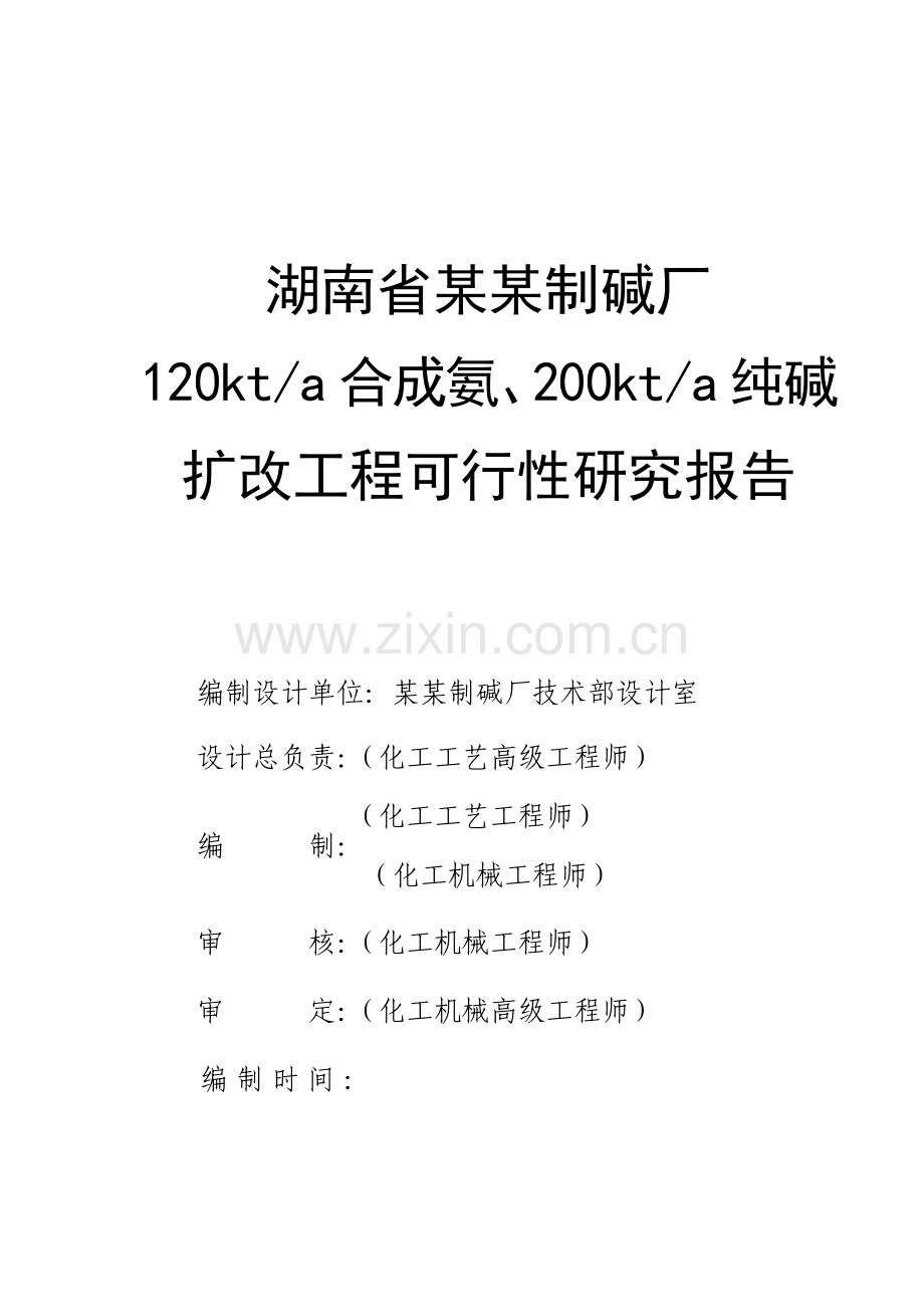 某制碱厂200万吨扩改工程可行性研究报告书.doc_第1页