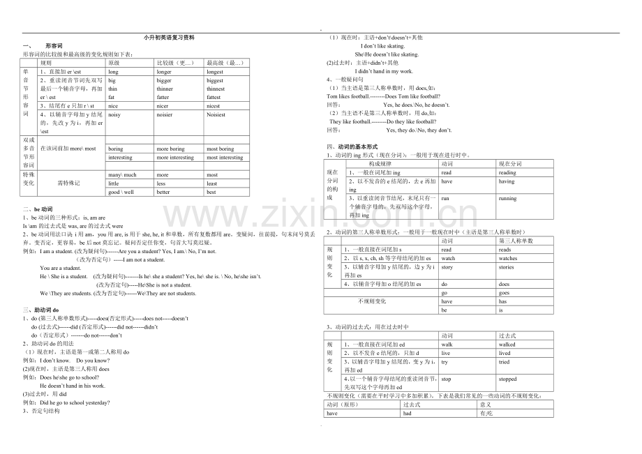 湘少版小学英语小升初复习资料.doc_第1页