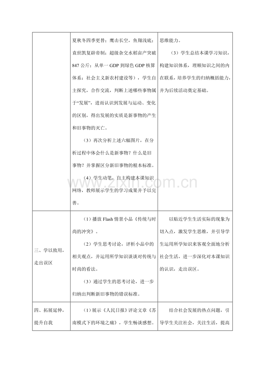 全国第四届高中思想政治优质课《事物是变化发展的》教学设计及点评2.doc_第3页