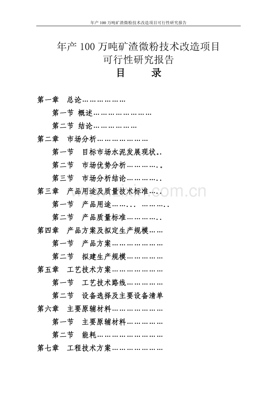 年产100万吨矿渣微粉技术改造项目建设可行性研究报告报批稿.doc_第1页