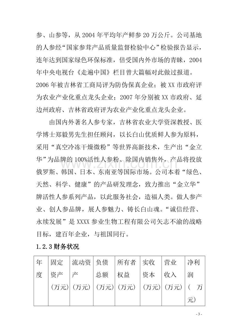 农业综合开发产业化经营顶目(人参皂甙提取)项目可行性论证报告.doc_第3页