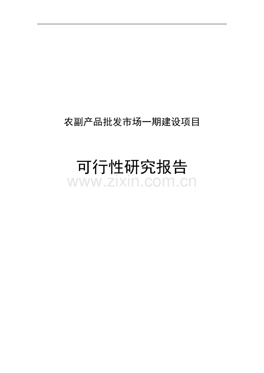 农副产品批发市场一期建设项目可行性研究报告书.doc_第1页