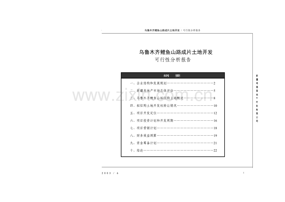 乌鲁木齐鲤鱼山路成片土地开发建设可行性策划书.doc_第1页