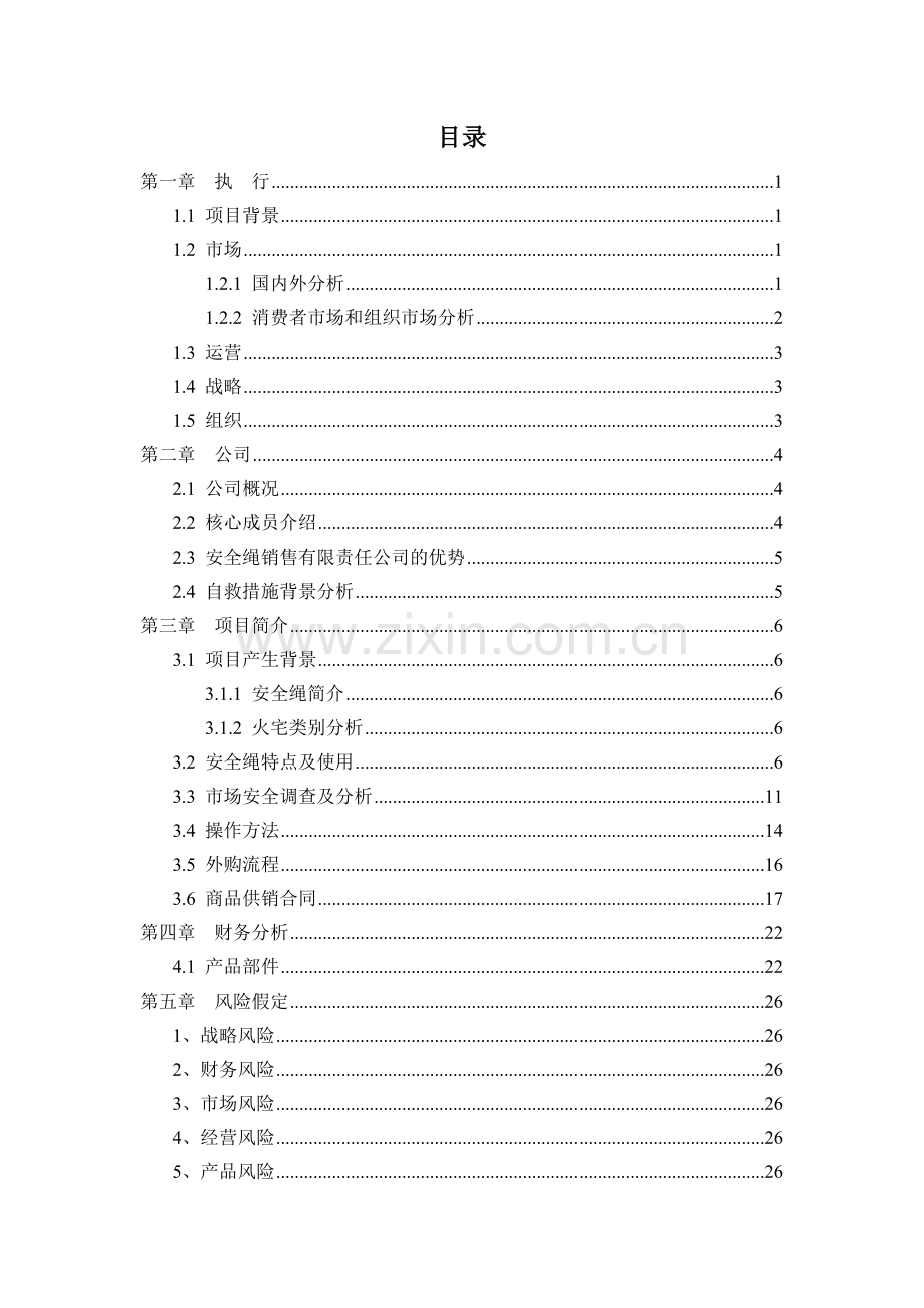 家用安全绳安装销售有限责任公司可行性研究报告.doc_第2页