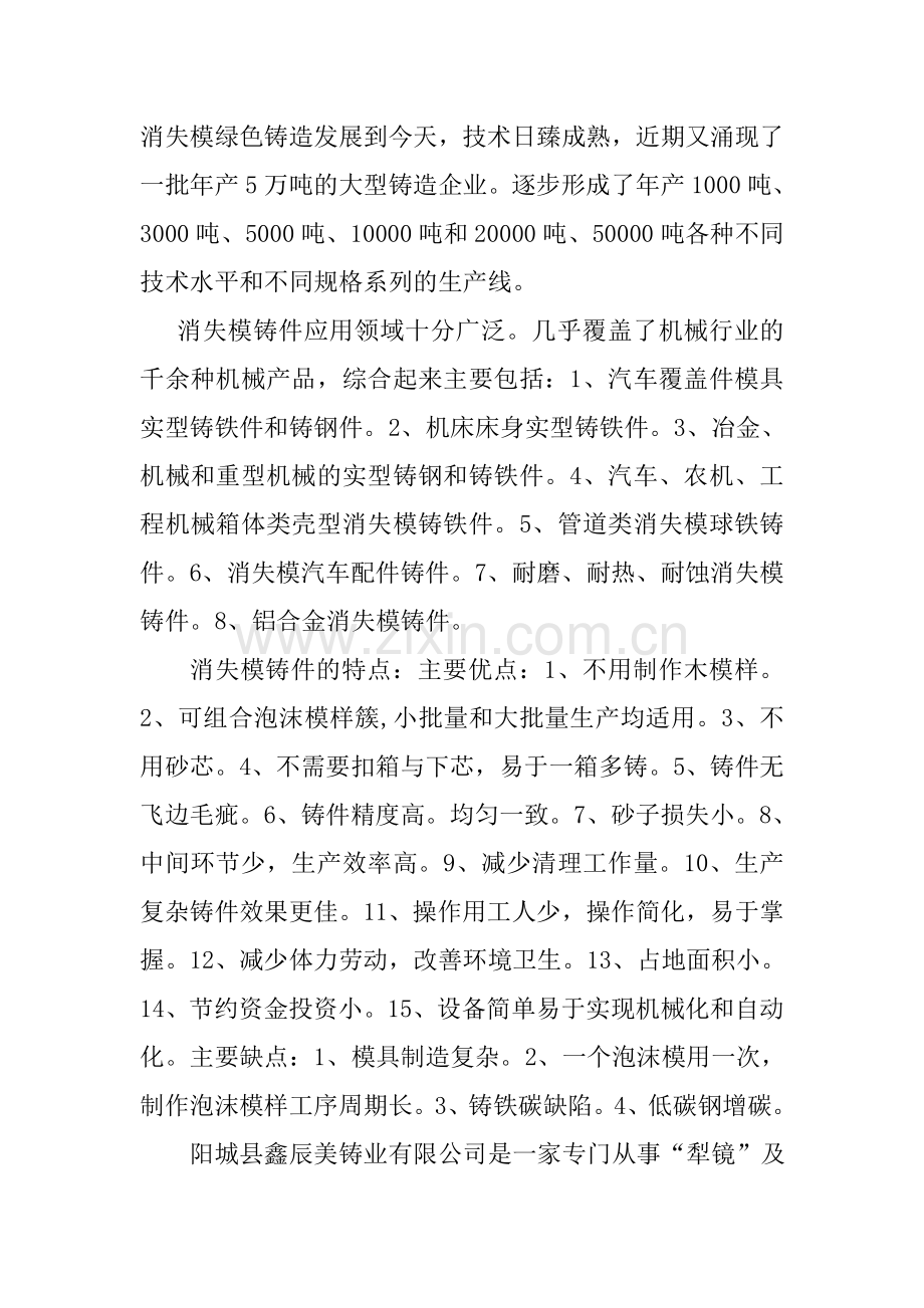 年产50000吨消失模铸件项目建设投资可行性研究报告.doc_第3页