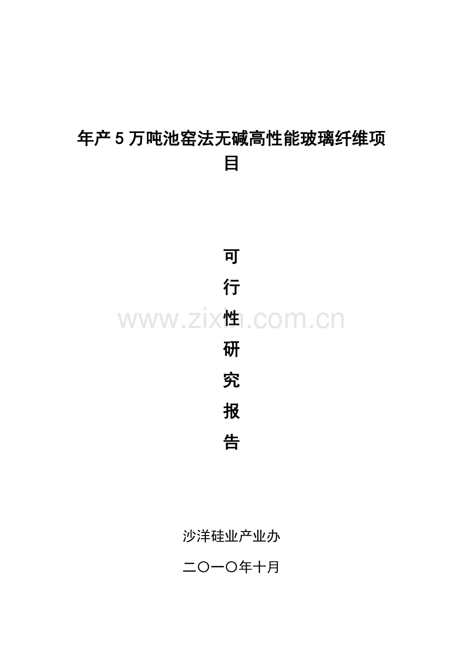 年产5万吨池窑法无碱高性能玻璃纤维项目可行性论证报告.doc_第1页