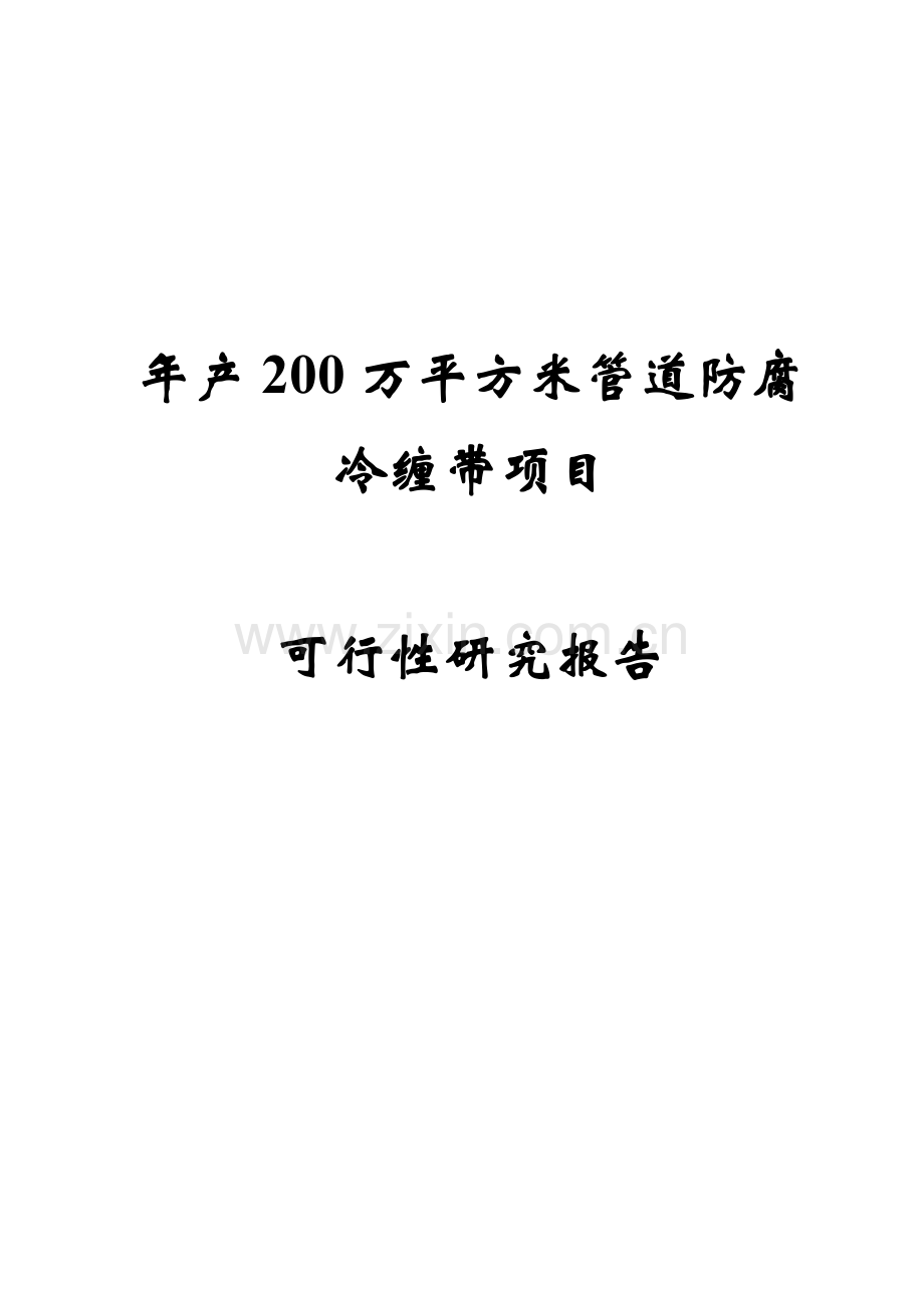 年产200万平方米管道防腐冷缠带项目可行性论证报告.doc_第1页