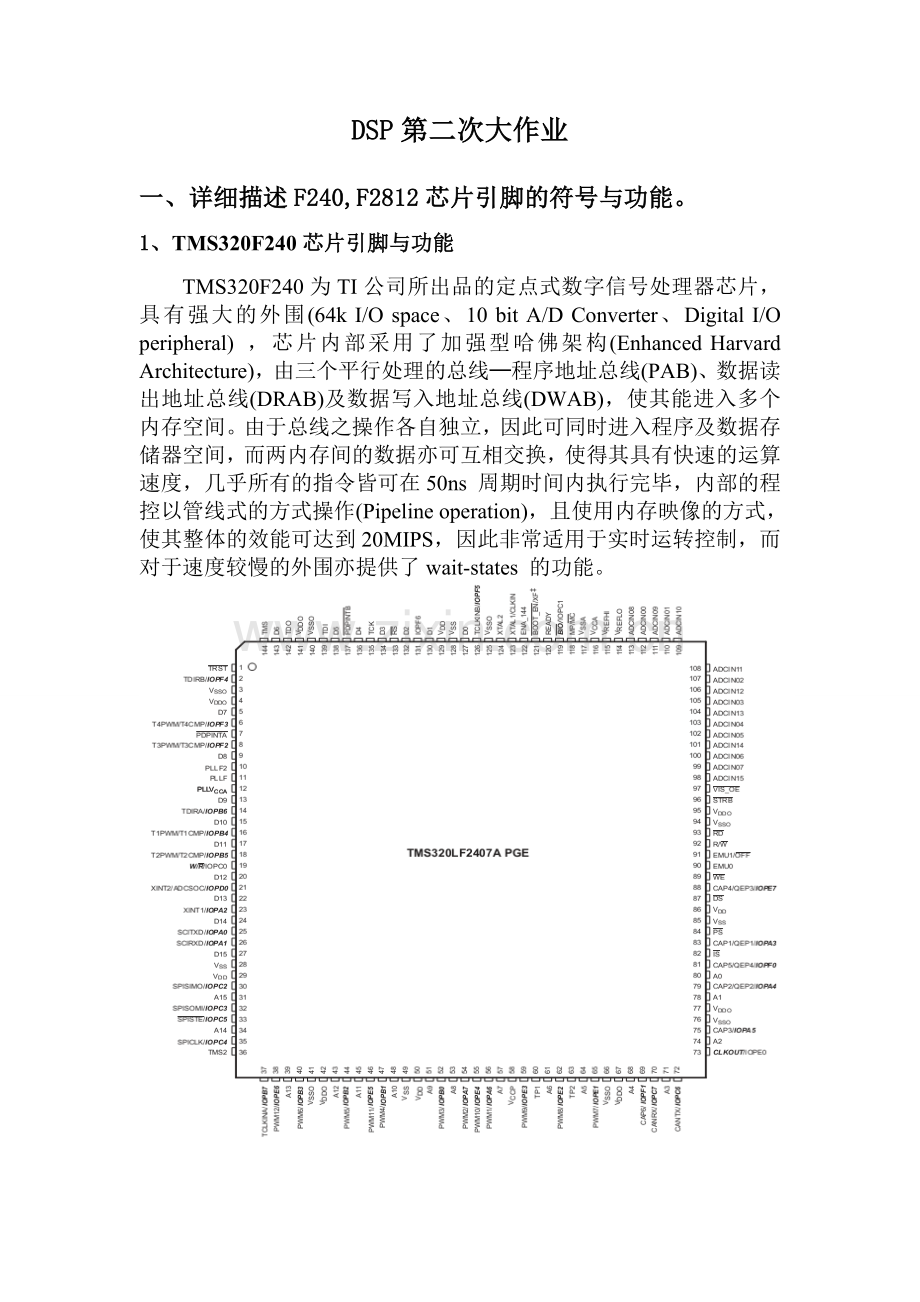 DSPTMS320F240芯片引脚与功能.doc_第1页