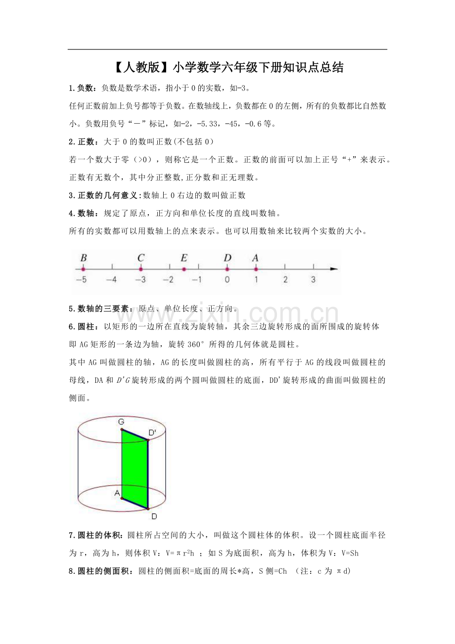 【人教版】小学数学六年级下册知识点总结(2).doc_第1页