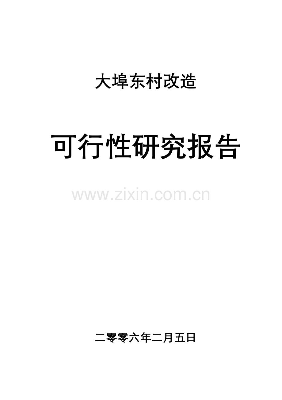 大埠东村改造建设投资可行性分析论证报告.doc_第1页