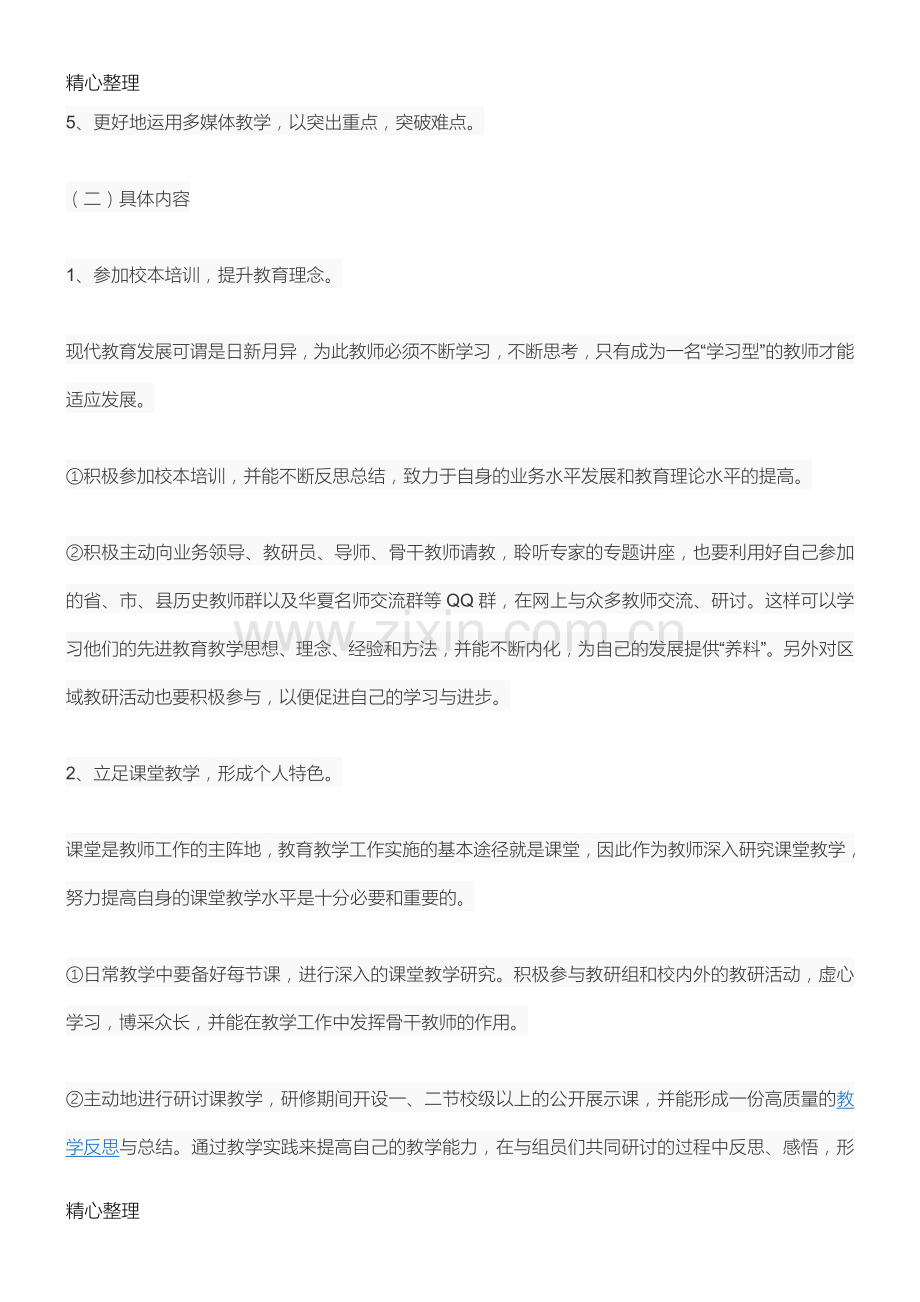 初中教师个人研修计划.doc_第2页