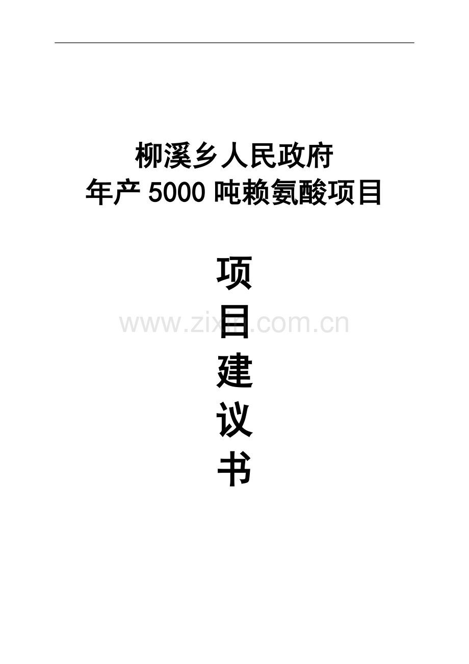 年产5000吨赖氨酸项目建议书.doc_第1页