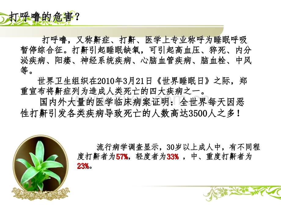 鼾症的危害及治疗方法医学PPT课件.ppt_第3页