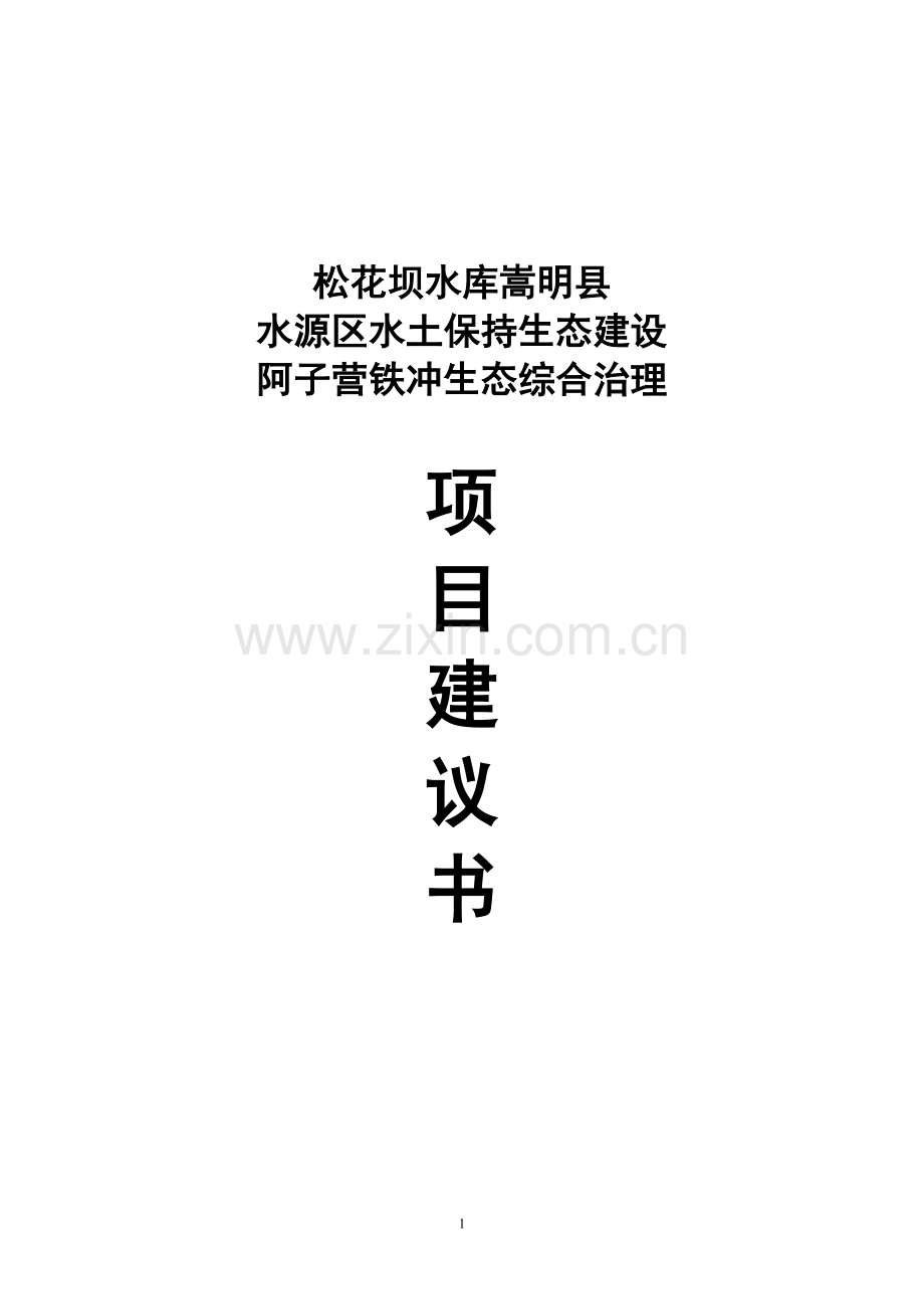 嵩明县阿子营乡生态综合治理项目建设可行性研究报告.doc_第1页