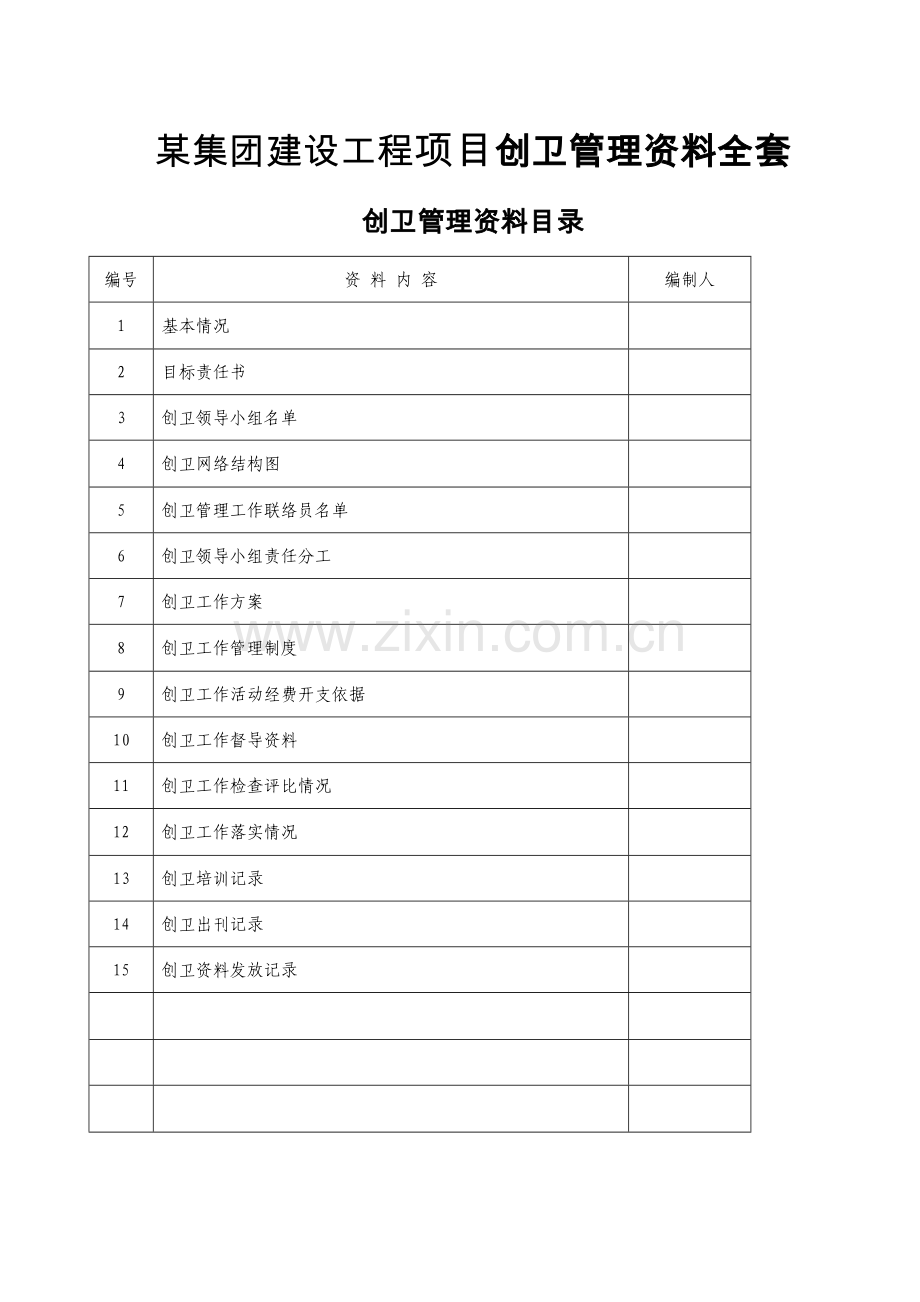 集团建设工程项目创卫全套管理资料.doc_第1页