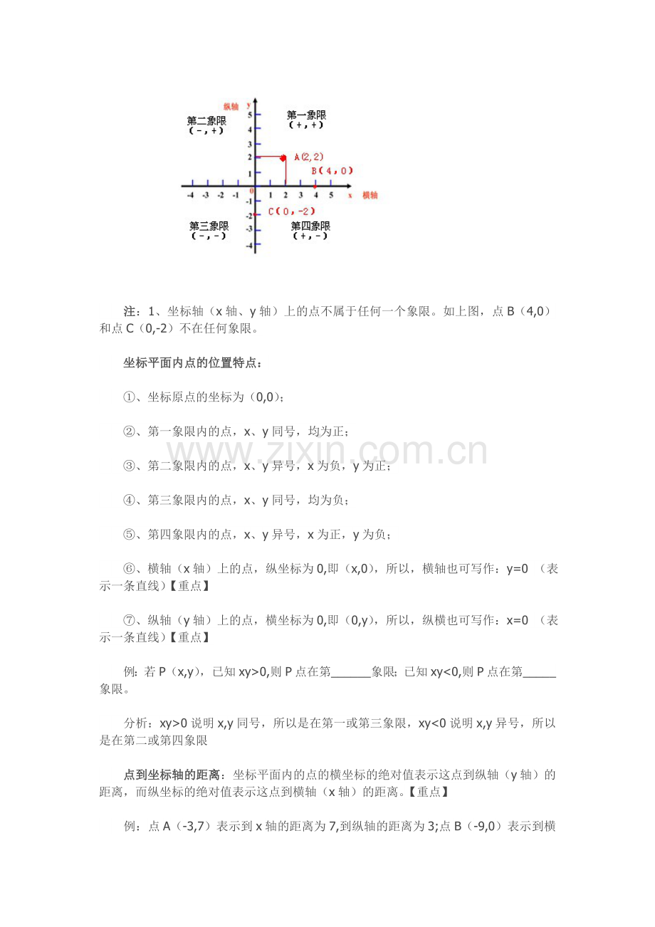 七年级下册数学《平面直角坐标系》坐标系知识点整理.doc_第2页